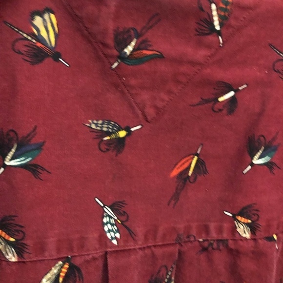 Hathaway Men’s Vintage Cotton Button Down Shirt Fishing Flies Size XL - Picture 3 of 5